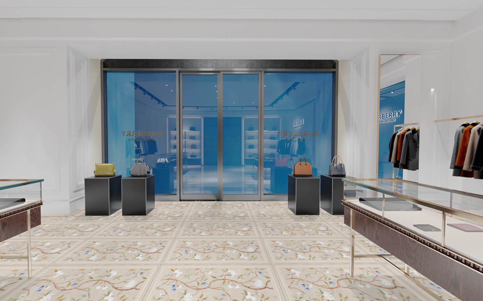 Denim Cream Frame Blossom